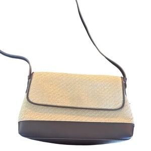 Etienne Aigner Straw Leather Handbag